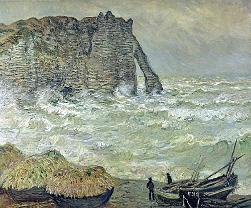 Claude Monet - Raue See bei Etretat