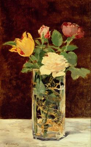 Edouard Manet - Rosen und Tulpen in einer Vase