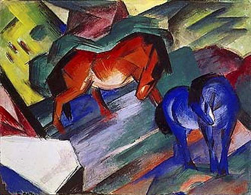 Franz Marc - Rotes und blaues Pferd