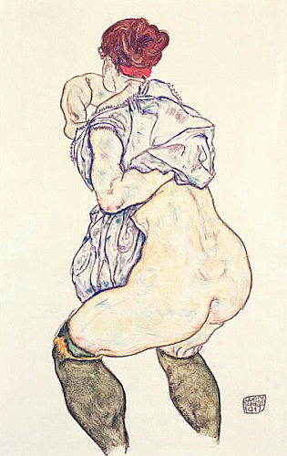 Egon Schiele - Rückenakt