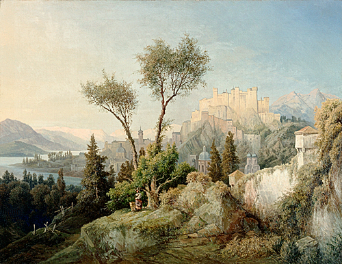  Österreichischer Landschaftsm - Salzburg, vom Kapuzinerberg gesehen