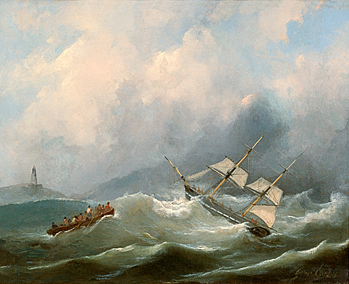 Govert van Emmerik - Segelschiff auf stürmischer See
