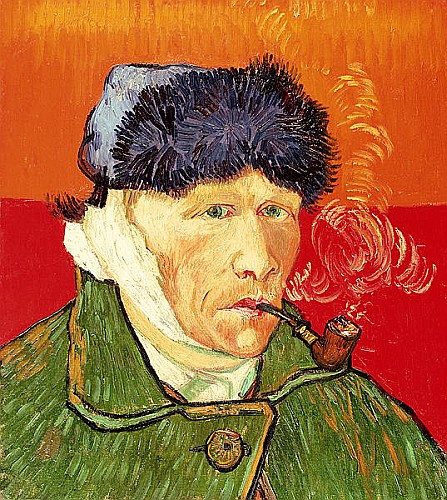 Vincent van Gogh - Selbstporträt mit verbundenem Ohr und Pfeife