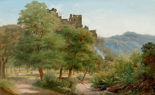 Frederik Hansen Södring - Sommerabend vor einer Waldlichtung am Heidelberger Schloß