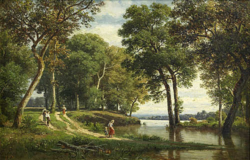 Friedrich Eduard Pape - Sommerstimmung am Fluß