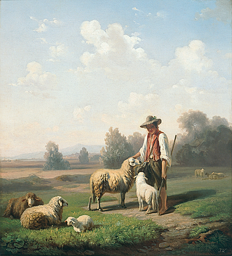 Johann Baptiste Wengler - Sommertag auf der Schafweide - 2 Gegenstücke