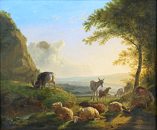 Balthasar Paul Ommeganck - Sonnenaufgang mit schlafendem Hirten