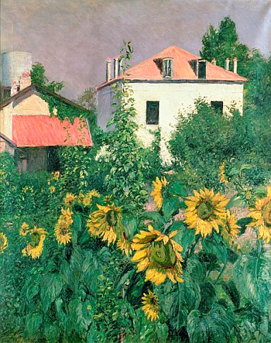 Gustav Caillebotte - Sonnenblumen im Garten in Petit Gennevilliers