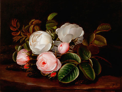 Peter Marius Bang - Stilleben mit aufblühenden Rosen