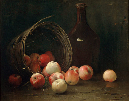 Max Rentel - Stilleben mit Äpfeln und Flasche
