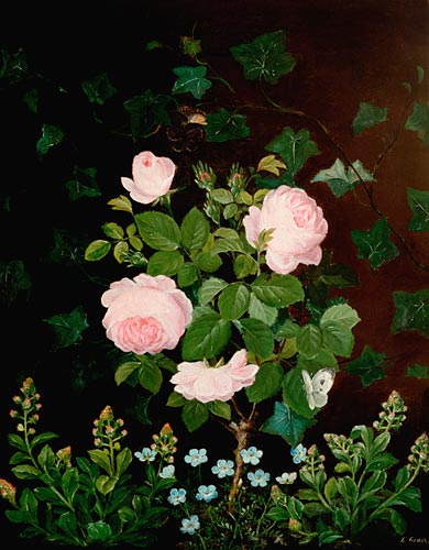 E. Gross - Stilleben mit Rosen und Wiesenblumen