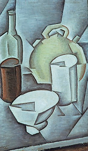 Juan Gris - Stilleben mit Weinflasche