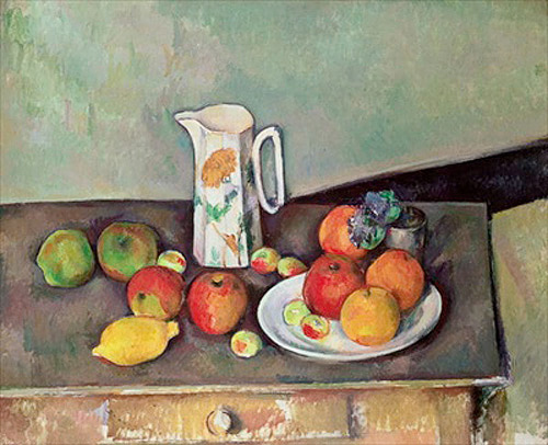 Paul Cézanne - Stillleben mit Milchkanne und Früchten