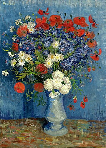Vincent van Gogh - Stillleben: Vase mit Kornblumen und Mohnblumen
