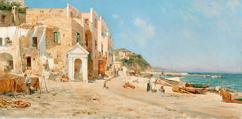 Bernardo Hay - Strandszene auf Capri