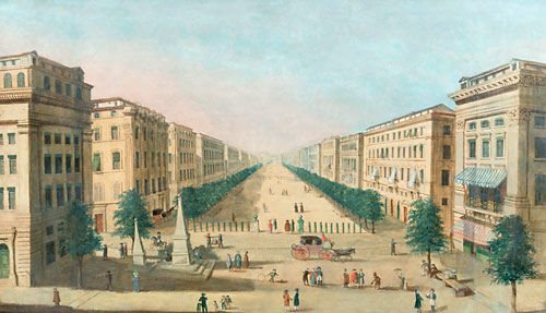  Ital. Vedutenmaler - Straßenflucht in Palermo