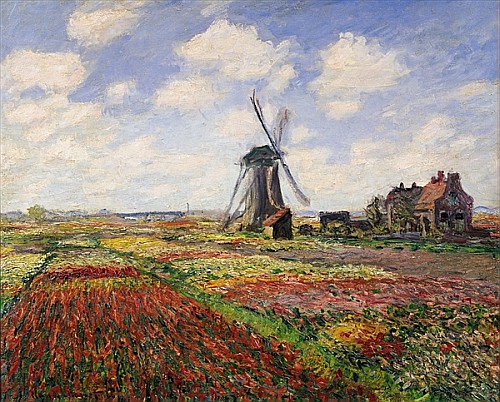 Claude Monet - Tulpenfeld mit der Rijnsburg Windmühle