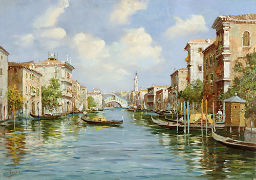 Giovanni Vianello - Venedig - Canale Grande mit Rialtobrücke