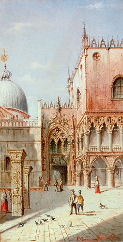 Carlo (Marco) Grubas - Venedig - Der Palazzo Ducale mit San Marco