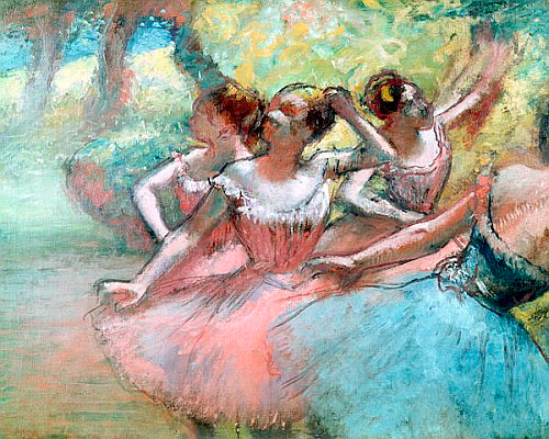 Edgar Degas - Vier Ballerinen auf der Bühne