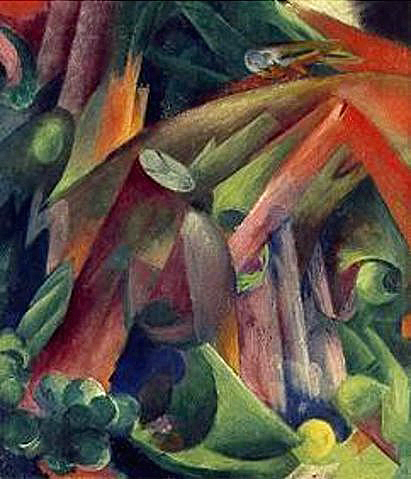 Franz Marc - Waldinneres mit Vogel